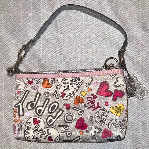 Coach Poppy Graffiti Mini Bag/Wristlet - Picture 2 of 5